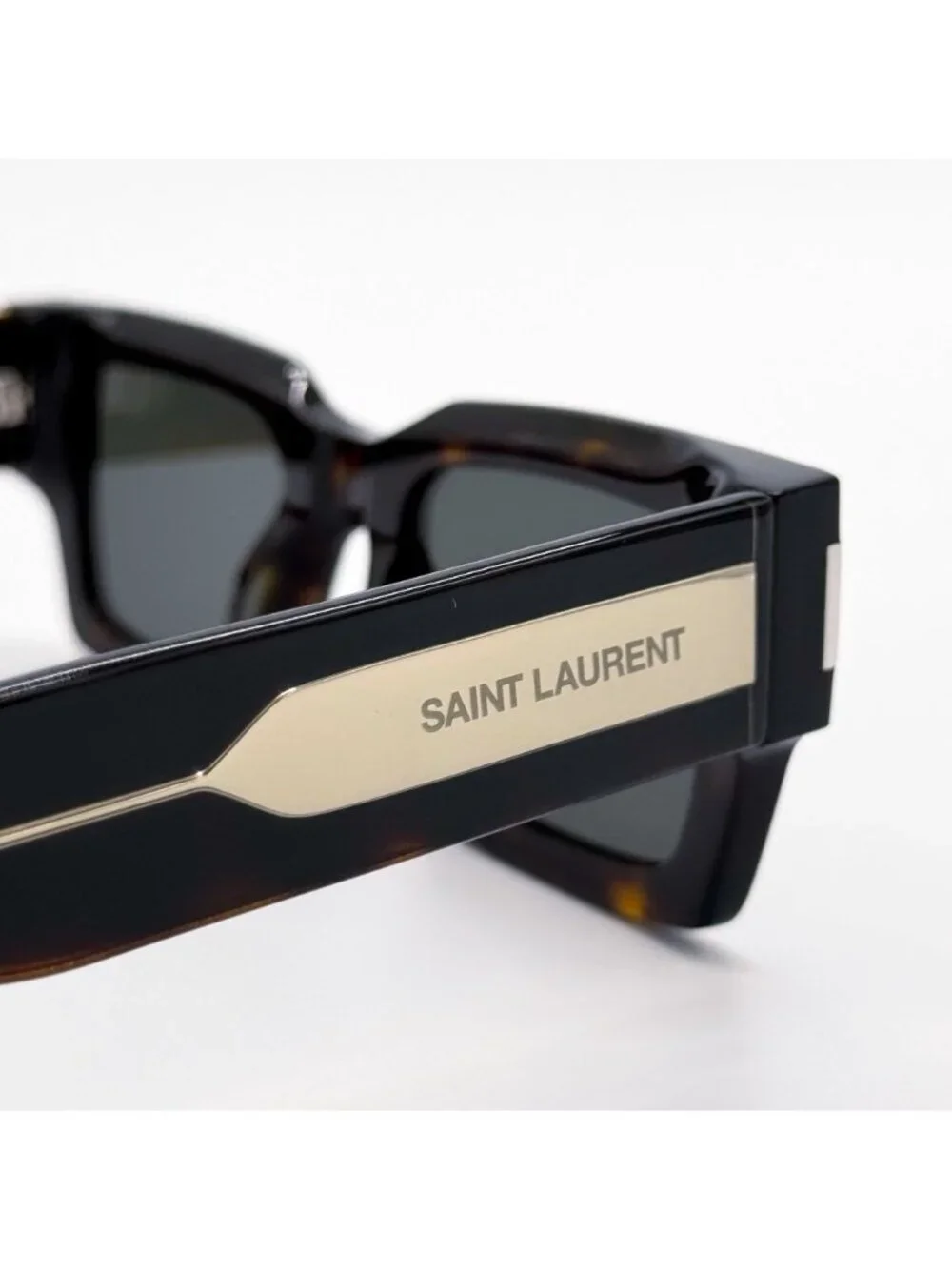 New Saint Laurent Unisex Sunglasses Havana Gray Square SL572 002